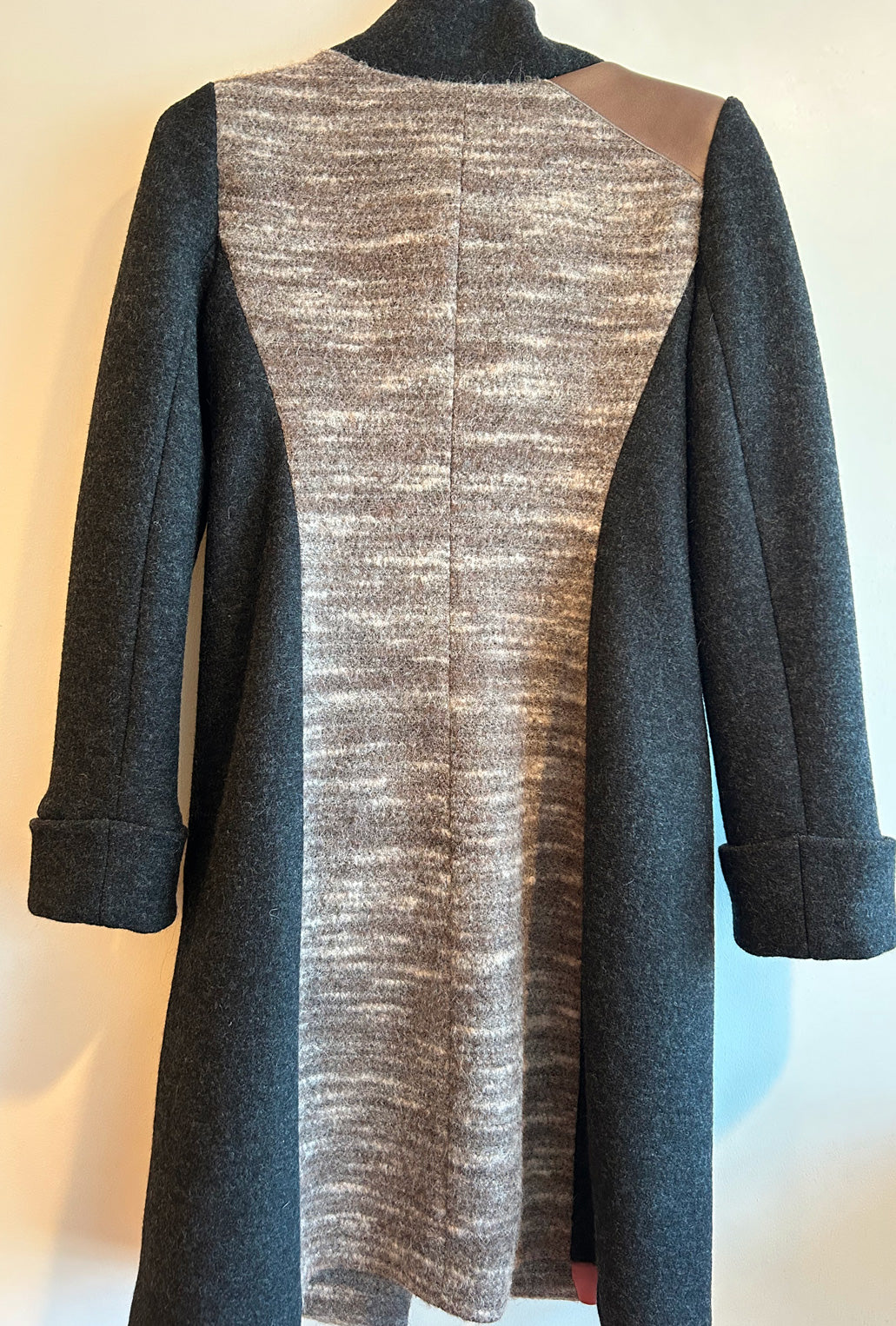 COWL NECK COAT · dark taupe haze