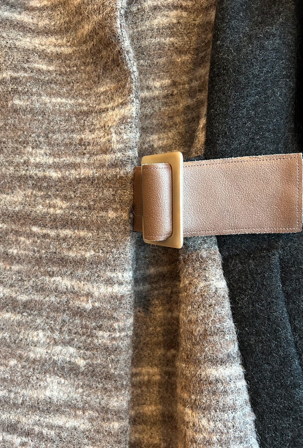 COWL NECK COAT · dark taupe haze