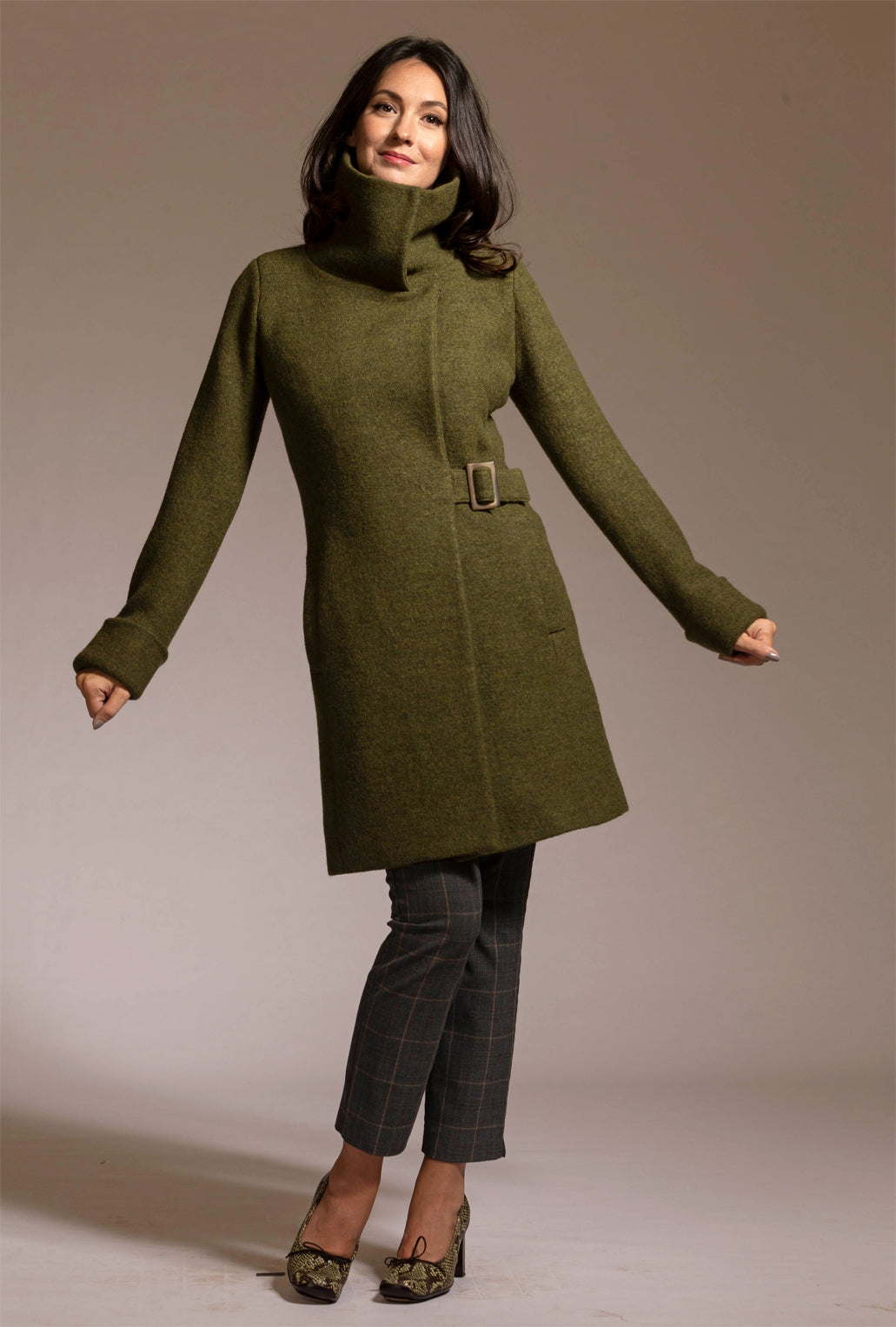 COWL NECK COAT · loden