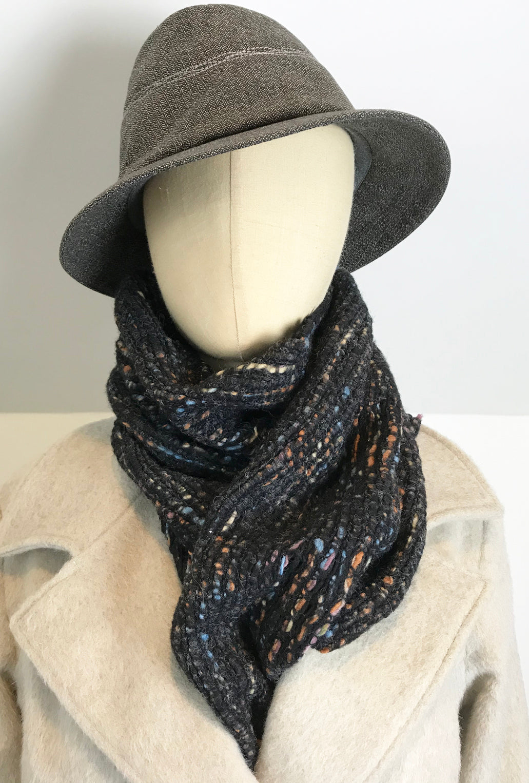 knit yarn scarf multicolor